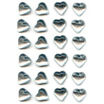 Strass cœur - Transparent - 24 pièces 6.5 x 7 mm
