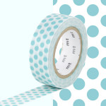 Masking Tape 1P Pois bleu lagon 15 mm x 10 m