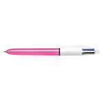 Stylo bille 4 couleurs Corps Shine métallisé rose