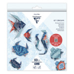 Kit origami Faune marine 60 feuilles 3 formats